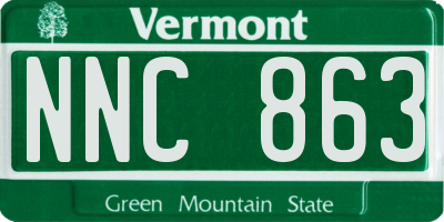 VT license plate NNC863