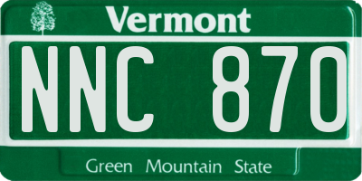 VT license plate NNC870