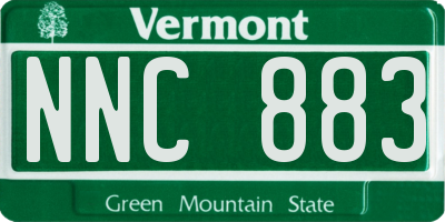 VT license plate NNC883