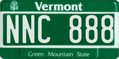 VT license plate NNC888