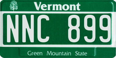VT license plate NNC899