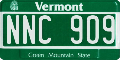VT license plate NNC909