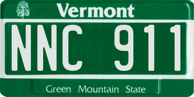 VT license plate NNC911