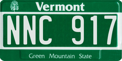 VT license plate NNC917