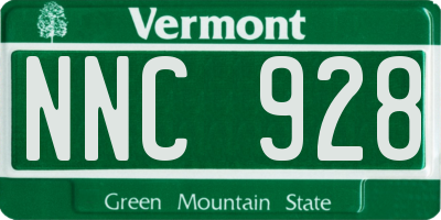 VT license plate NNC928