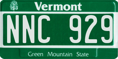 VT license plate NNC929