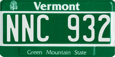 VT license plate NNC932