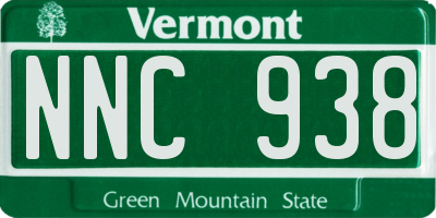 VT license plate NNC938