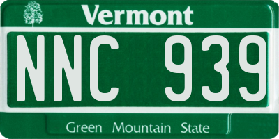 VT license plate NNC939