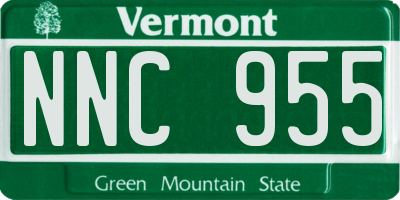 VT license plate NNC955
