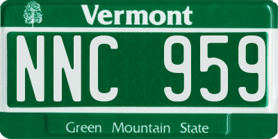 VT license plate NNC959