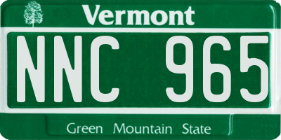 VT license plate NNC965
