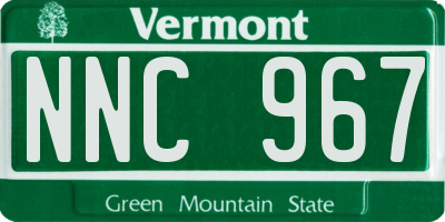 VT license plate NNC967
