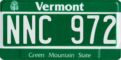 VT license plate NNC972