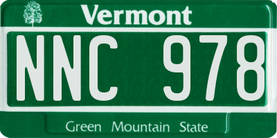 VT license plate NNC978