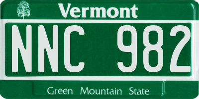 VT license plate NNC982
