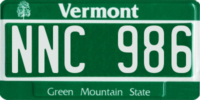 VT license plate NNC986