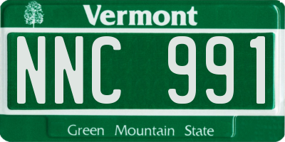 VT license plate NNC991