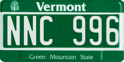 VT license plate NNC996