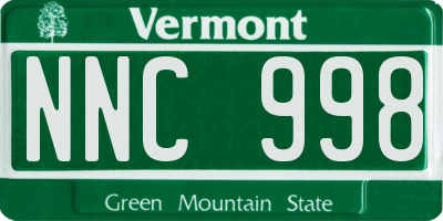VT license plate NNC998