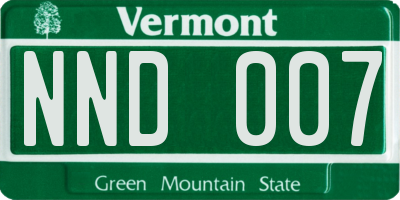 VT license plate NND007