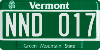 VT license plate NND017