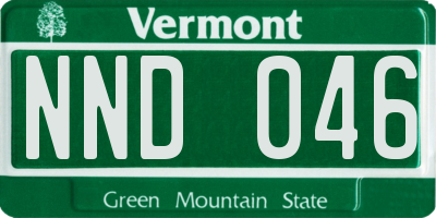 VT license plate NND046