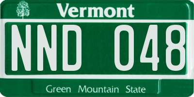 VT license plate NND048