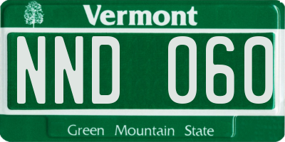 VT license plate NND060