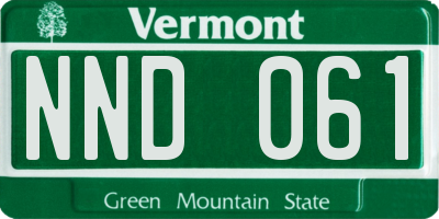 VT license plate NND061