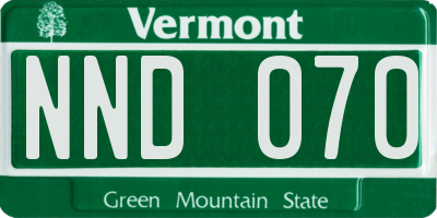VT license plate NND070