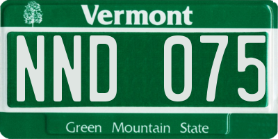 VT license plate NND075
