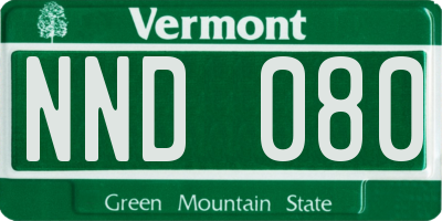 VT license plate NND080
