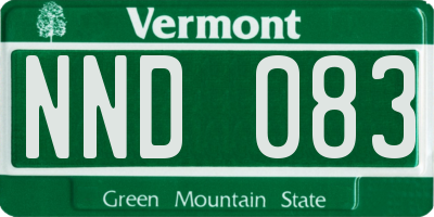VT license plate NND083