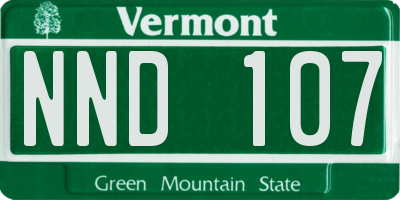 VT license plate NND107