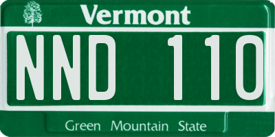 VT license plate NND110