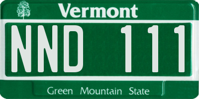 VT license plate NND111