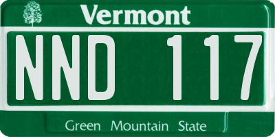 VT license plate NND117