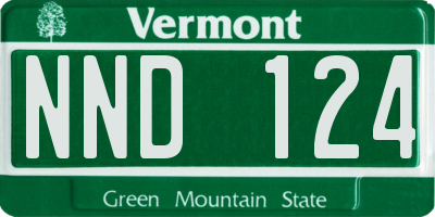 VT license plate NND124