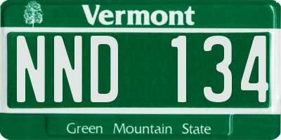 VT license plate NND134