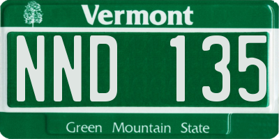 VT license plate NND135
