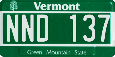 VT license plate NND137