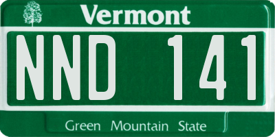 VT license plate NND141