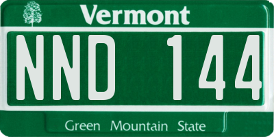 VT license plate NND144