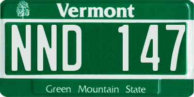 VT license plate NND147
