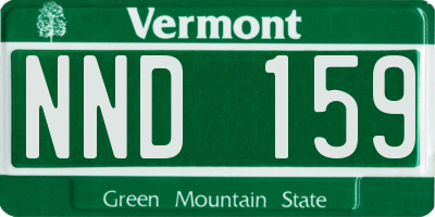 VT license plate NND159
