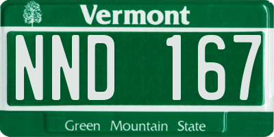 VT license plate NND167