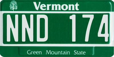 VT license plate NND174