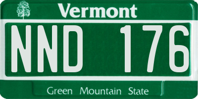 VT license plate NND176