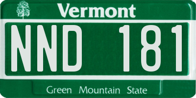 VT license plate NND181